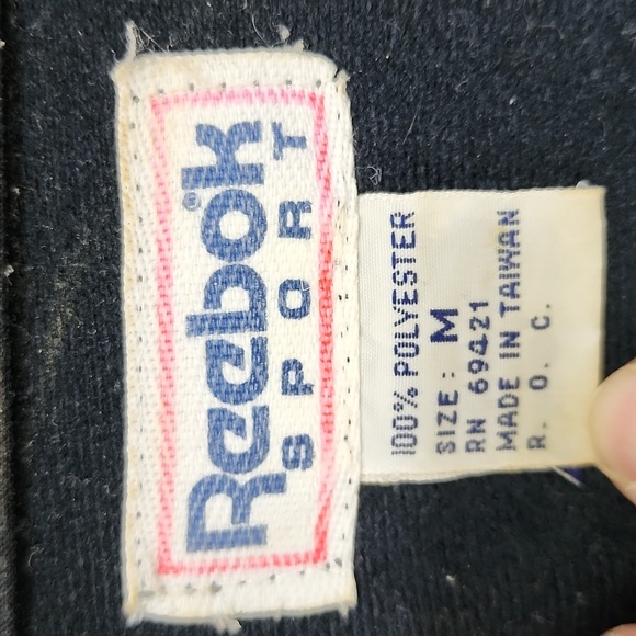 VINTAGE 80s Reebok Sport Black Blue Full Zip - Picture 5 of 6